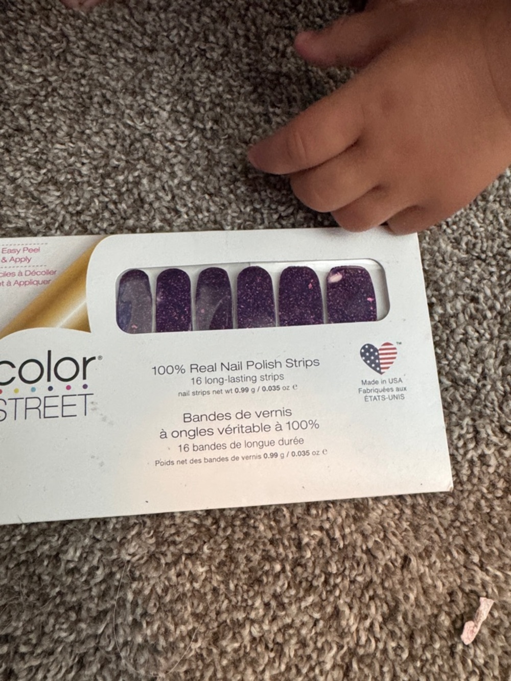 Color Street Purple Sparkle Nail Polish Strips
